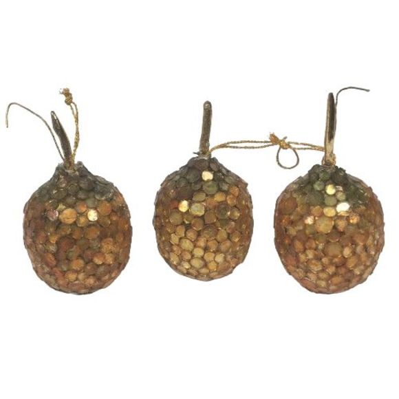 VTG Mosaic Glass Tile Pomegranate Christmas Tree Ornaments Lot 3 Multi-color Set - Picture 2 of 10